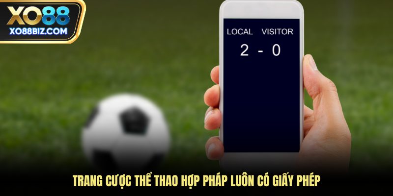 Trang cược thể thao hợp pháp luôn có giấy phép